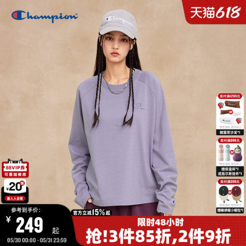 Champion冠军插肩袖长袖T恤女