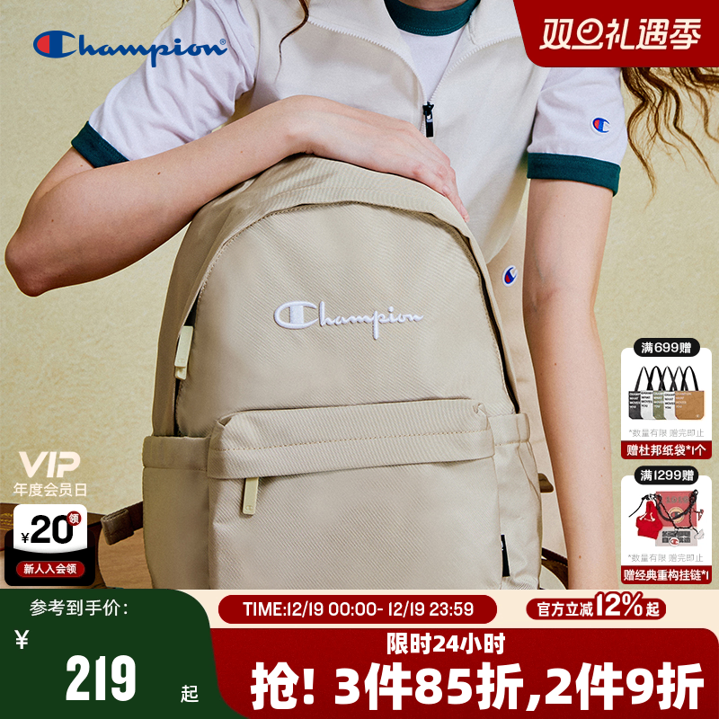 Champion冠军双肩包秋冬大容量书包旅行包运动休闲风男女字母背包