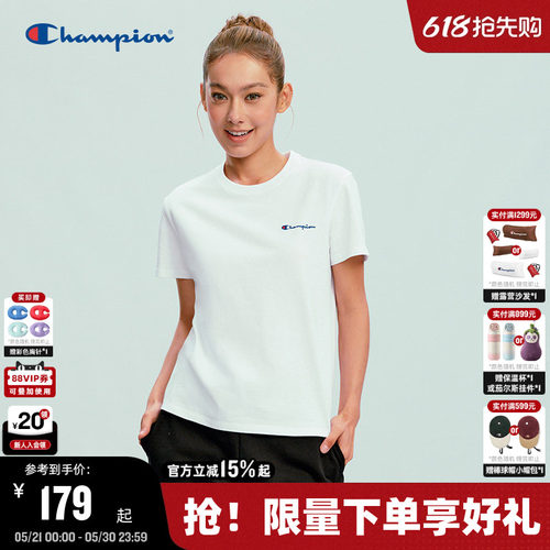 Champion休闲宽松短袖T恤女款