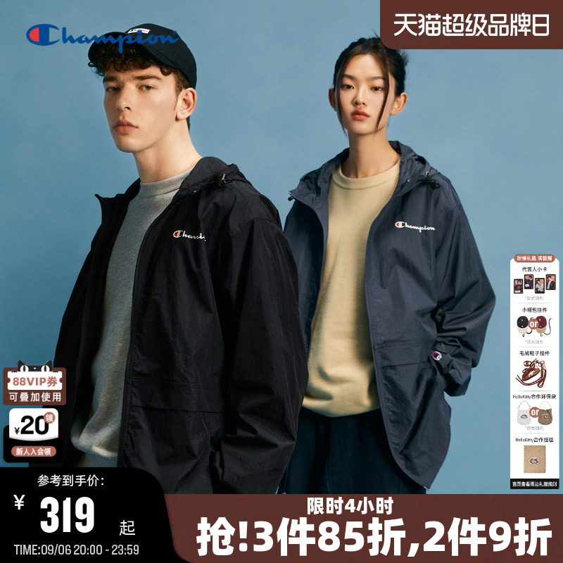 Champion冠军胶印草写logo夹克男										