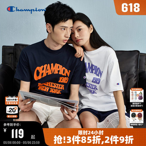 Champion冠军纯棉印花短袖t恤