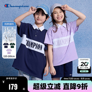 潮流Polo短袖 25春夏新款 明星同款 T恤 Champion冠军男女童装