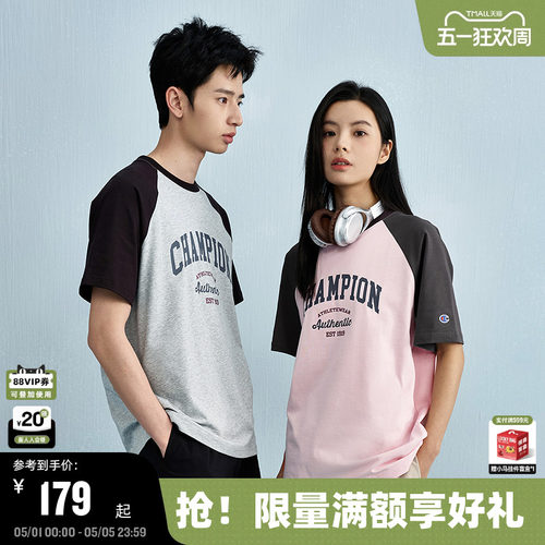 Champion冠军短袖插肩袖情侣款