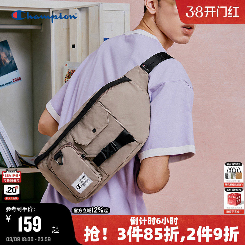Champion冠军多口袋工装斜挎包秋冬休闲运动包男女单肩包胸包美式