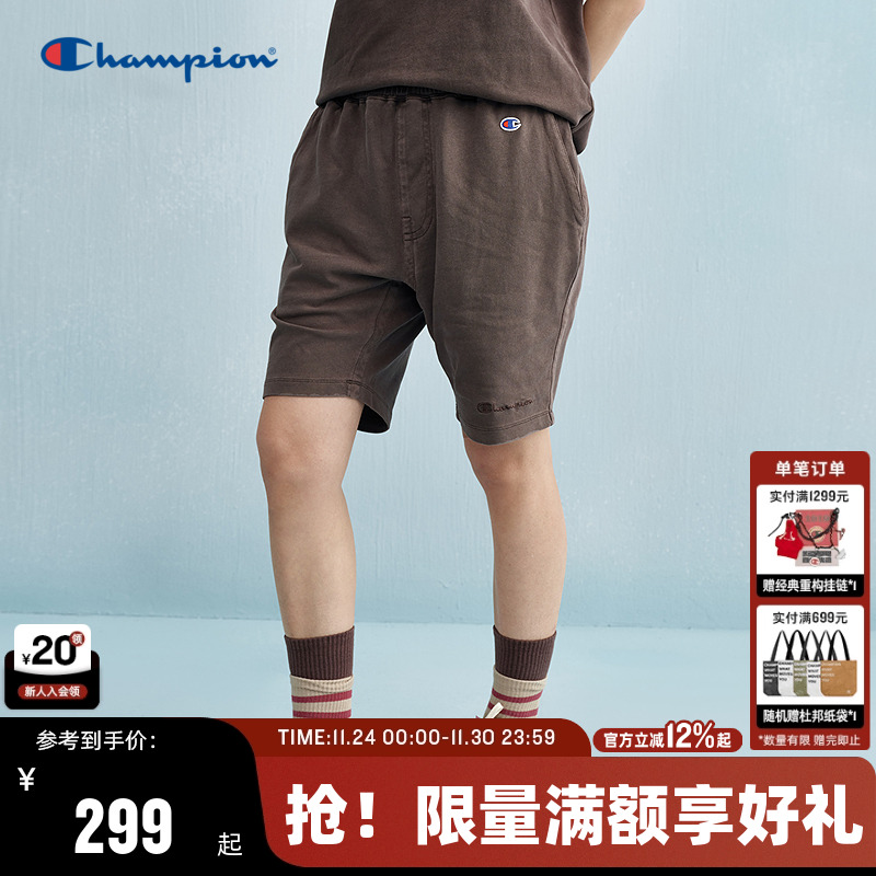 Champion冠军短裤水洗做旧风