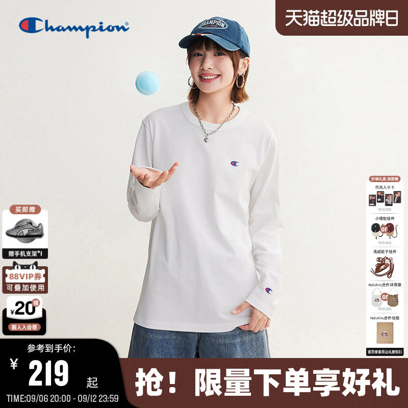Champion冠军全棉长袖T恤秋新图片