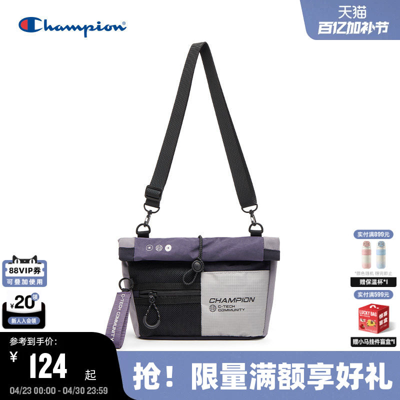 Champion冠军斜挎包2025秋冬新款男多口袋机能单肩包轻便女小方包