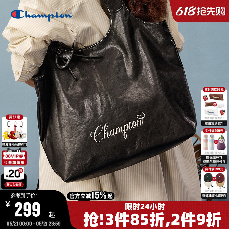 Champion冠军单肩包2026夏季新款女高级软皮托特包大容量手提包男