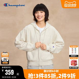 气少女风纯棉外套拉链开衫 小元 新款 Champion冠军连帽卫衣女25秋季
