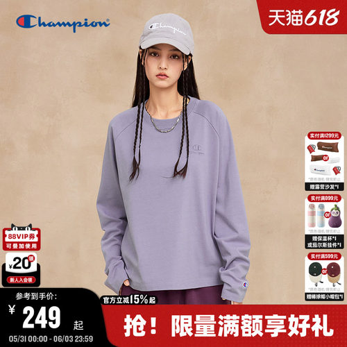 Champion冠军插肩袖长袖T恤女