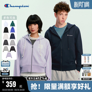 外套女潮 活力运动风拉链开衫 Champion冠军连帽卫衣男2026春季 新款