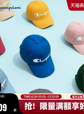 Champion冠军棒球帽情侣25秋冬新款休闲鸭舌帽男红色美式运动帽女