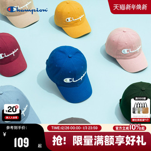 Champion冠军棒球帽情侣25秋冬新款 运动帽女 休闲鸭舌帽男红色美式