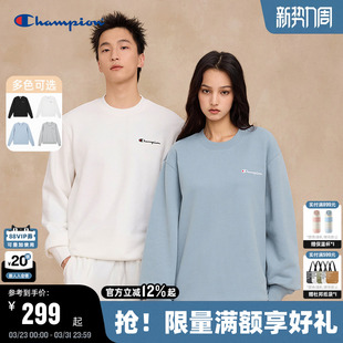 女 圆领休闲风潮牌复古美式 Champion冠军加绒卫衣男2026春季 新款