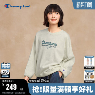 卫衣休闲潮 字母logo印花女款 Champion冠军圆领卫衣女2025秋季 新款
