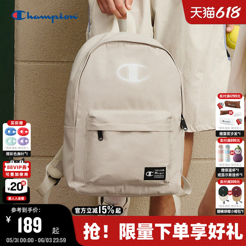 Champion冠军双肩包2026夏季新款女大容量校园书包男旅行通勤背包