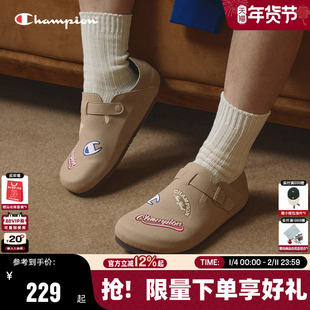 Champion冠军勃肯鞋25秋冬新款女外穿半拖加绒拖鞋男休闲全包单鞋