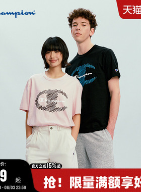 Champion冠军短袖T恤男2026夏季新款纯棉印花logo休闲上衣女情侣