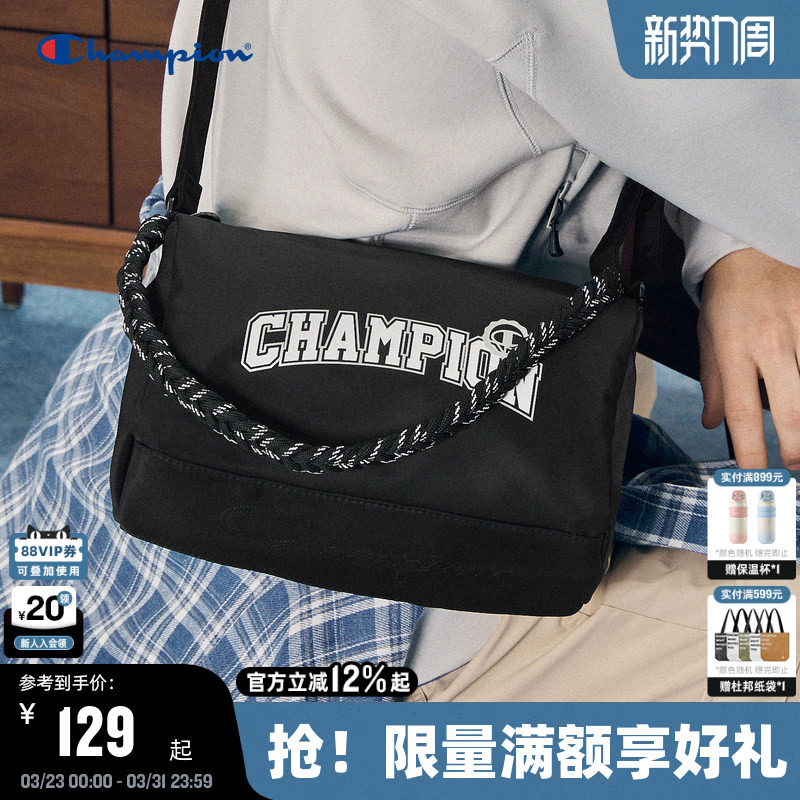 Champion冠军秋冬新款单肩包女中性手提大容量休闲运动斜挎包
