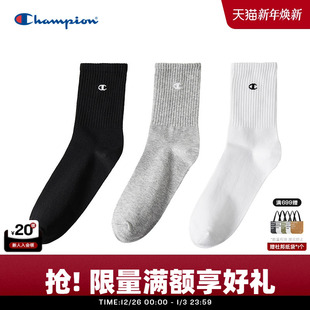 透气长筒袜夏季 男纯色休闲袜女款 新款 Champion冠军运动袜25秋季