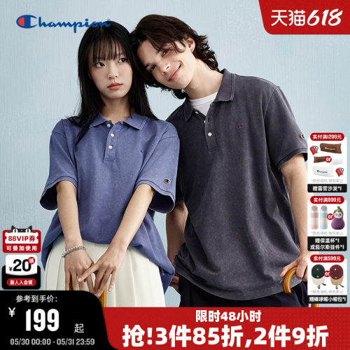 Champion冠军休闲POLO衫短袖情侣