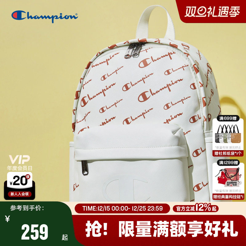 Champion冠军双肩包25秋冬新款女大容量情侣老花时尚背包男书包