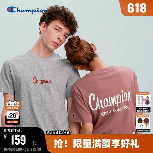Champion冠军印花情侣短袖