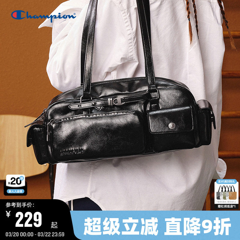 Champion冠军单肩包女春季时尚法棍包情侣休闲通勤枕头波士顿包