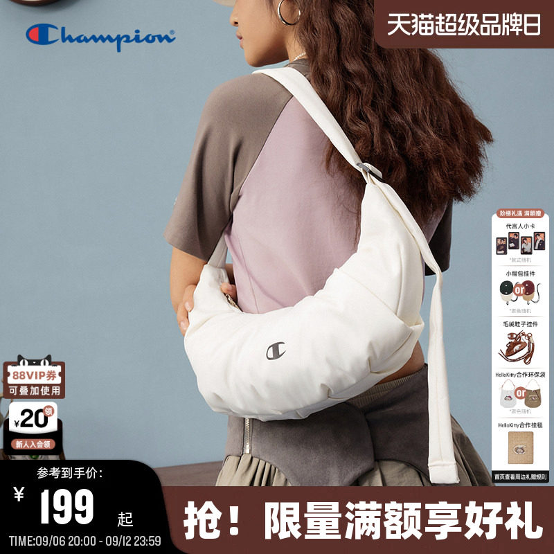 Champion冠军简约牛角腋下包图片