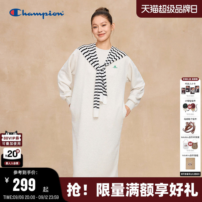 Champion冠军长袖连衣裙休闲风图片
