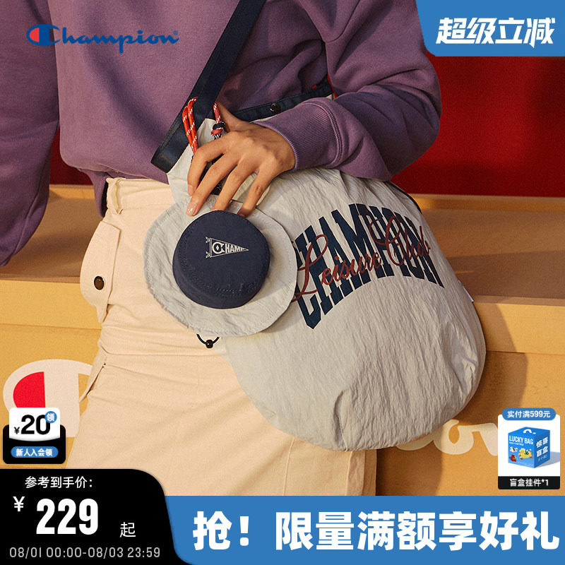 丁禹兮同款Champion冠军单肩托特包女26夏季新款大容量通勤背包男