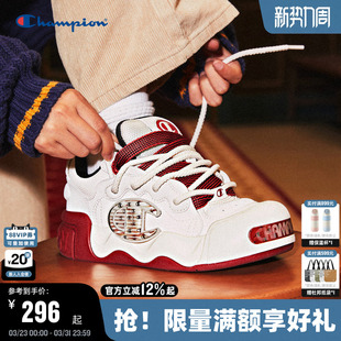 男红色休闲鞋 Champion冠军板鞋 女厚底运动鞋 膨膨大头鞋 25秋冬新款