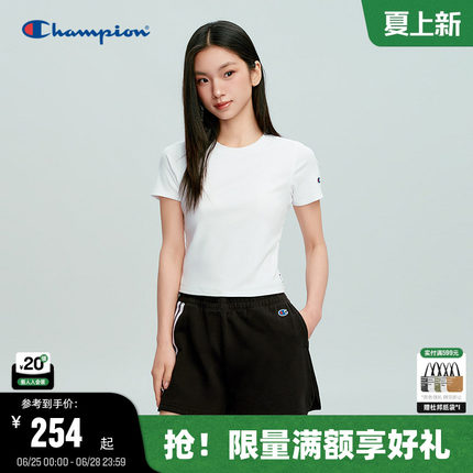 Champion冠军短袖女2026夏季新款运动美式T恤简约休闲百搭经典潮
