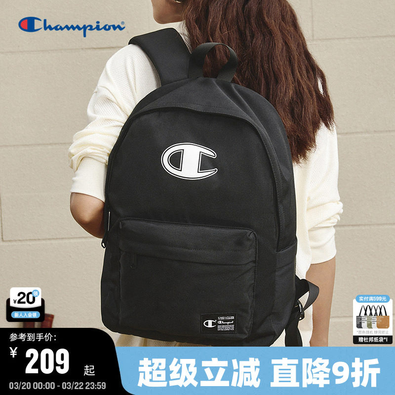 Champion冠军双肩包2026春季新款女大容量校园书包男旅行通勤背包