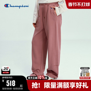 Champion冠军直筒卫裤女2026春季新款针织长裤宽松阔腿裤休闲裤女