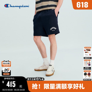 Champion冠军针织短裤男2026夏季新款抽绳全棉运动裤女休闲美式潮