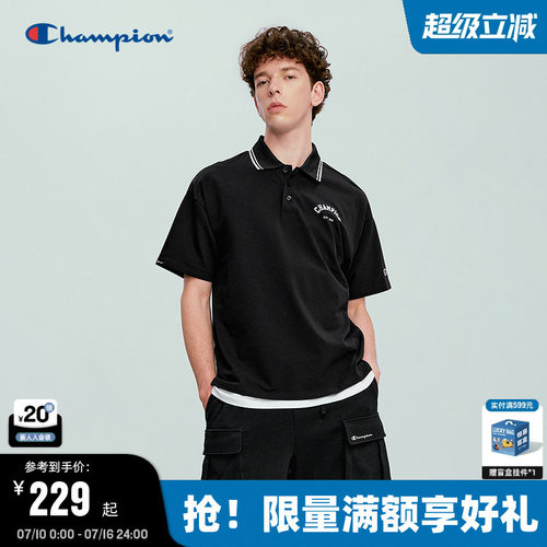 Champion冠军短袖情侣翻领polo衫