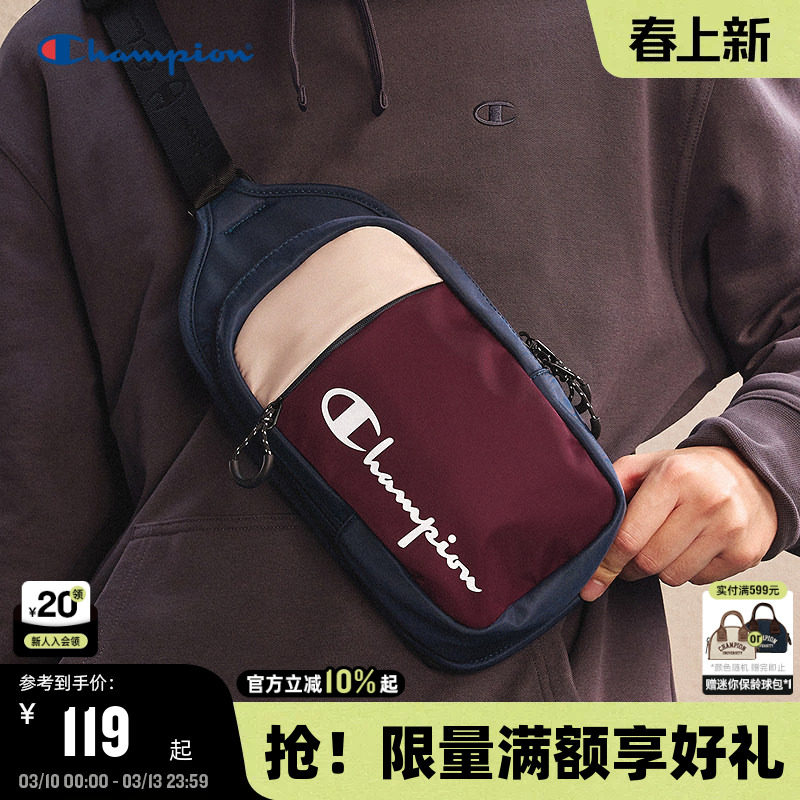 Champion冠军单肩包男春季女情侣休闲潮流户外通勤斜挎包时尚腰包