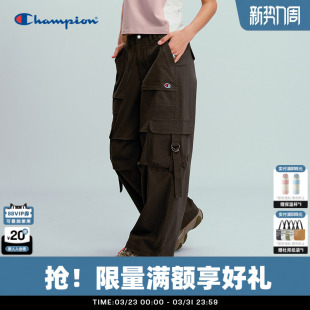 裤 美式 女2026春季 褶皱阔腿休闲裤 复古风潮牌 新款 Champion冠军工装