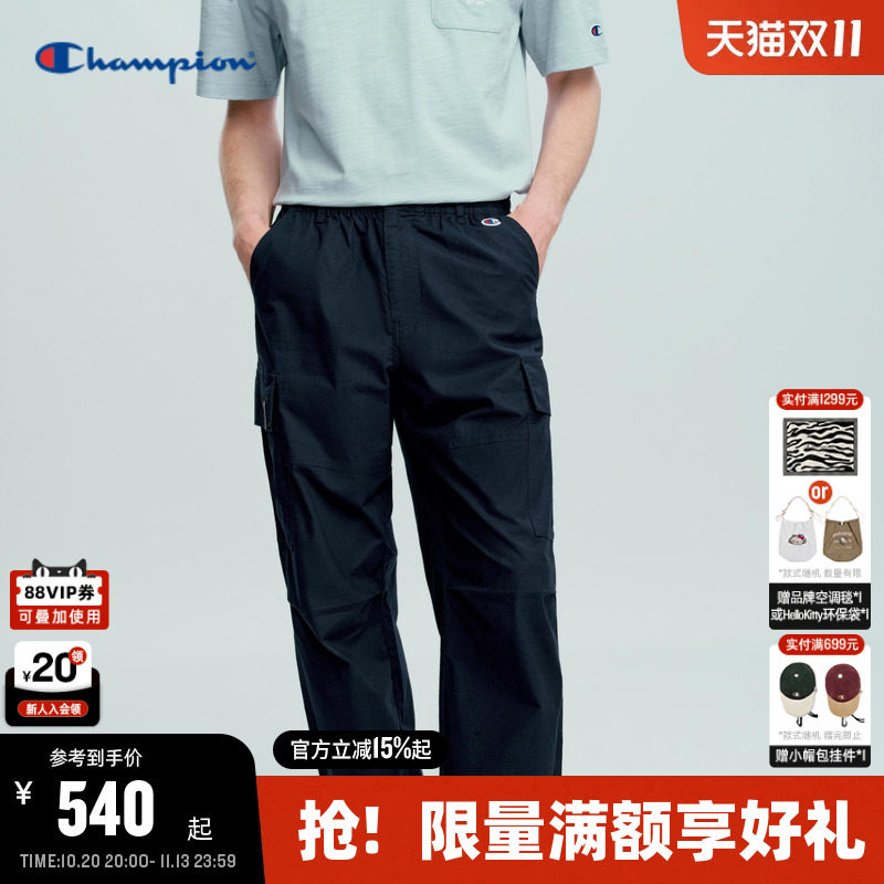 Champion冠军休闲长裤男2026夏季新款直筒休闲工装裤女大口袋宽松