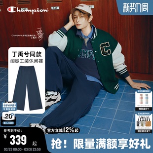 丁禹兮同款 新款 Champion冠军工装 女25秋季 阔腿休闲长裤 运动裤