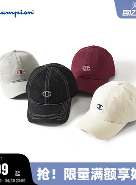 Champion冠军鸭舌帽26春季新款红色复古棒球帽女潮流时尚运动帽男