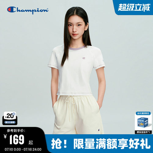 Champion圆领修身短袖T恤女款