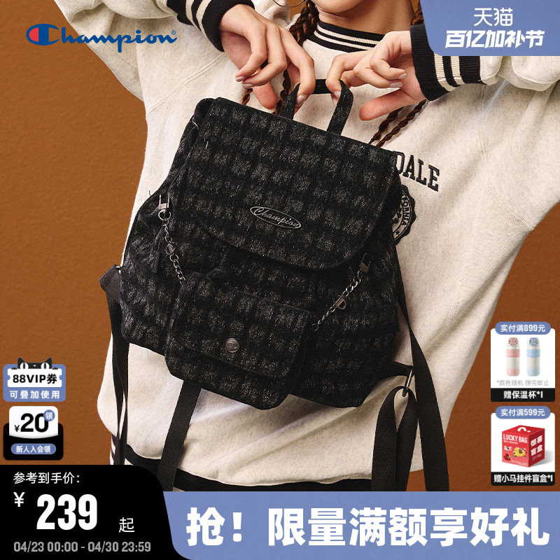 Champion冠军小型双肩包女春季迷你墩墩包小香风旅行通勤背包男