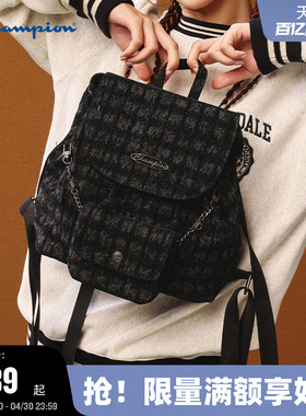 Champion冠军小型双肩包女春季迷你墩墩包小香风旅行通勤背包男