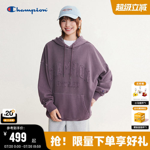 Champion冠军连帽卫衣男26秋季新款美式字母上衣女休闲套头情侣款