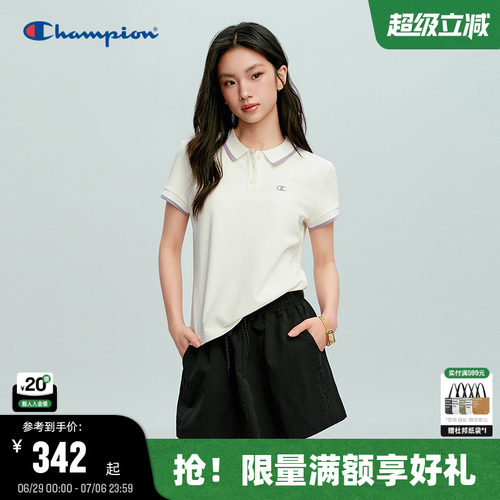 Champion休闲短袖POLO衫女款