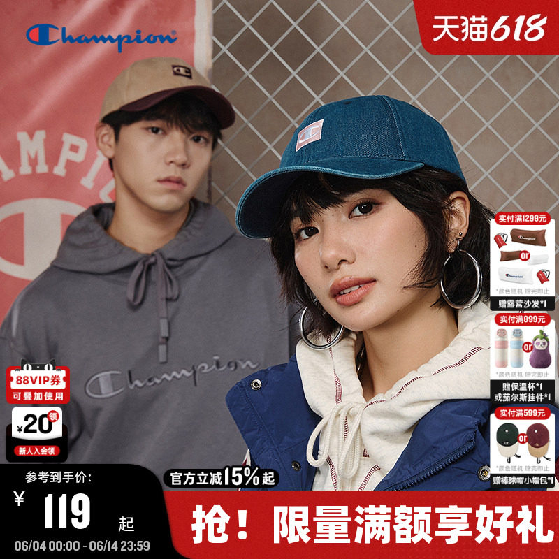 Champion冠军棒球帽2026夏季新款红色鸭舌帽男女潮流休闲运动帽