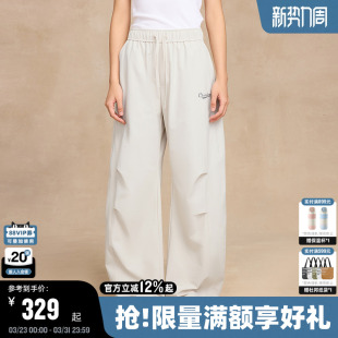 百搭阔腿休闲直筒长裤 男26春季 秋女抽绳宽松潮 裤 Champion冠军工装