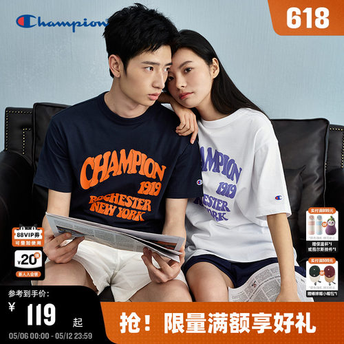 Champion冠军纯棉印花短袖t恤